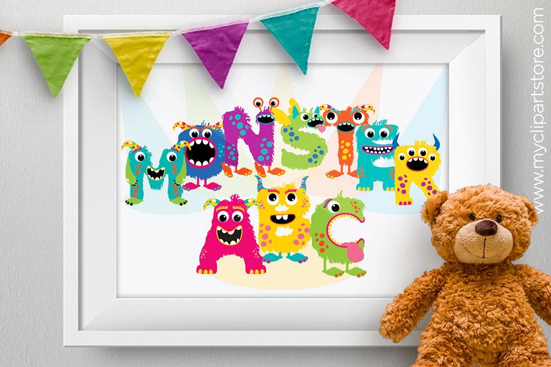 Monster Alphabet Clipart, ABC Letters - Vector Clipart example image 1