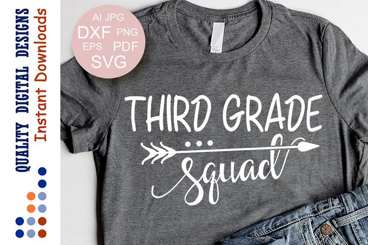 Third grade squad svg files sayings example image 1