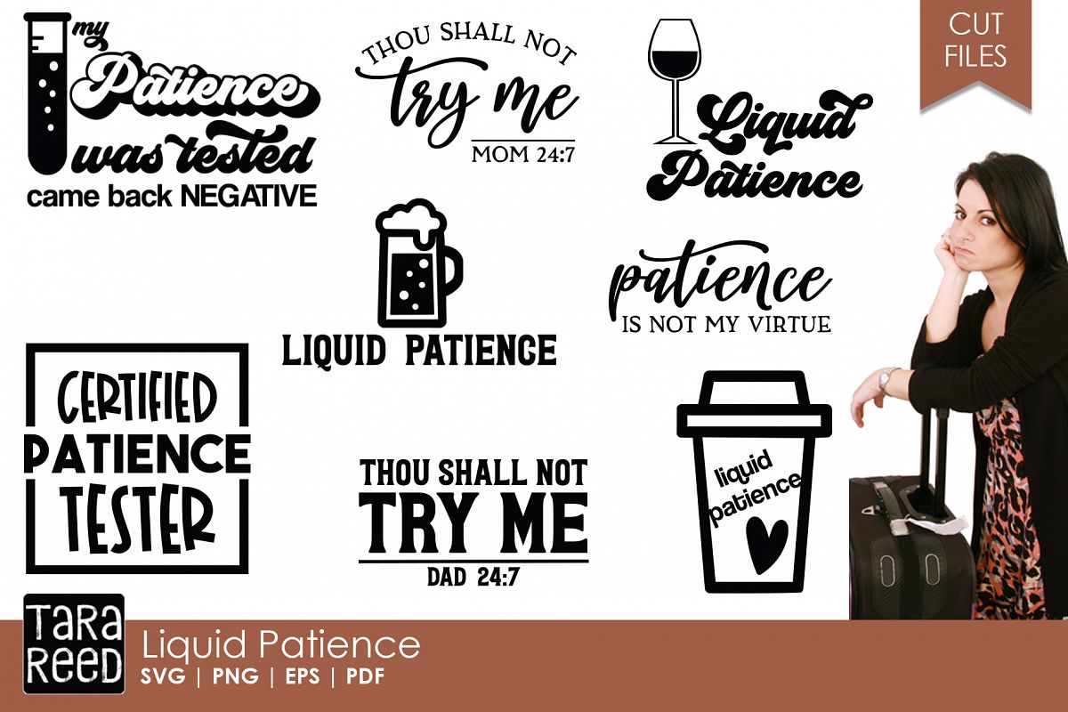 Liquid Patience - SVG and Cut Files for Crafters example image 1