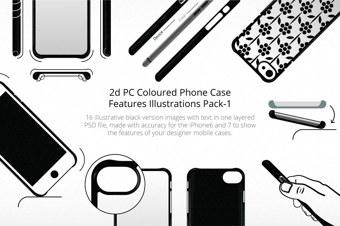 2D PC Colored Case Features Illustrations Pack 1 example image 1
