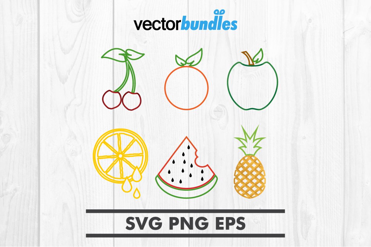 Fruit line clip art svg example image 1
