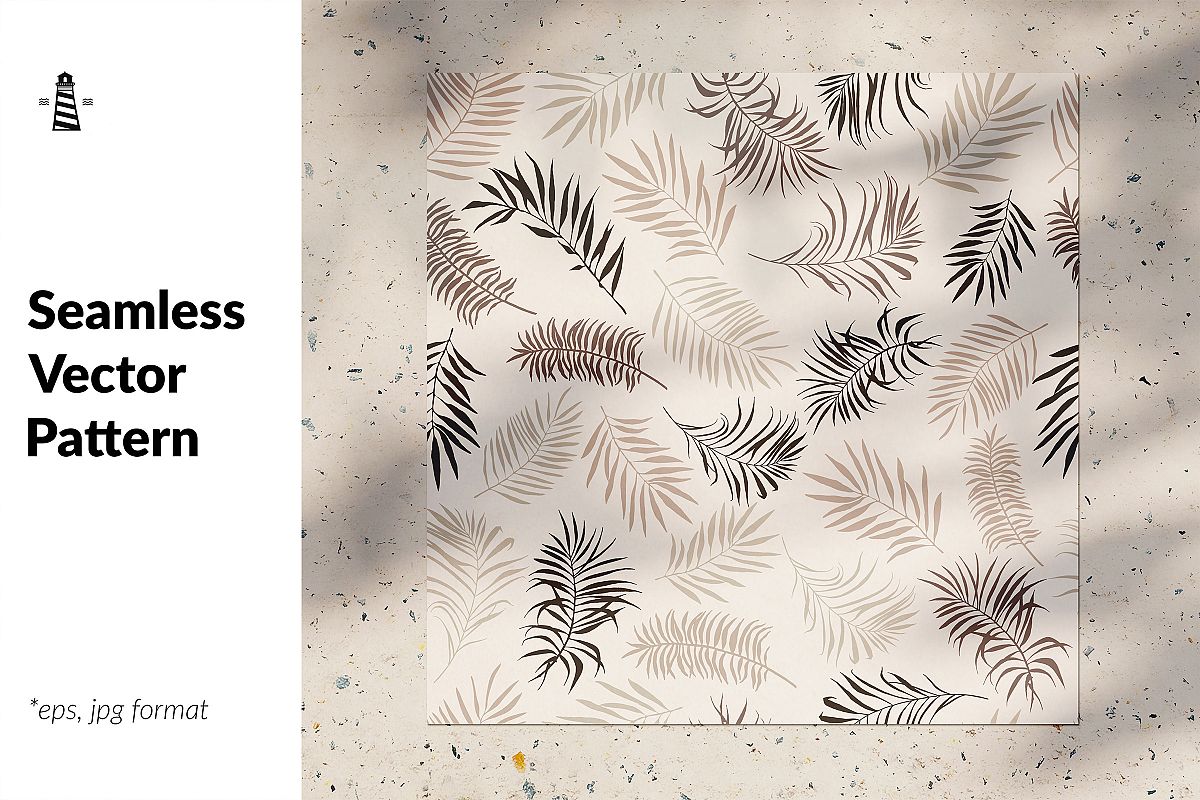 Tropical leaves seamless pattern example image 1