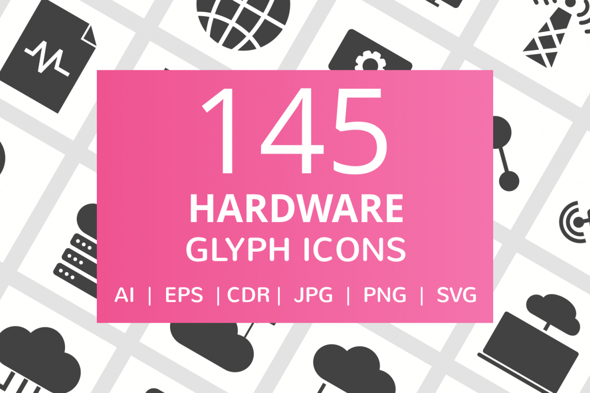 166 Hardware Glyph Icons example image 1