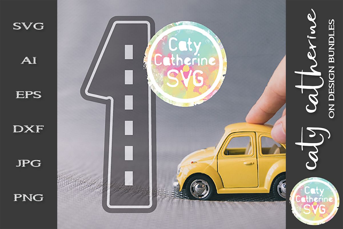 Road Map Kids Birthday Number One SVG Cut File example image 1