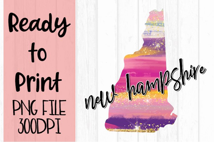 New Hampshire Painted States Ready to Print example image 1