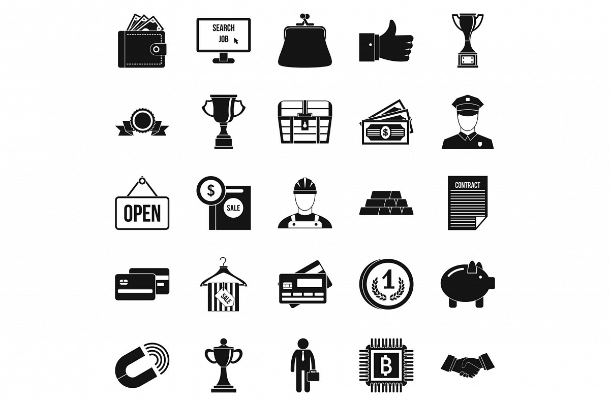 Cost icons set, simple style example image 1