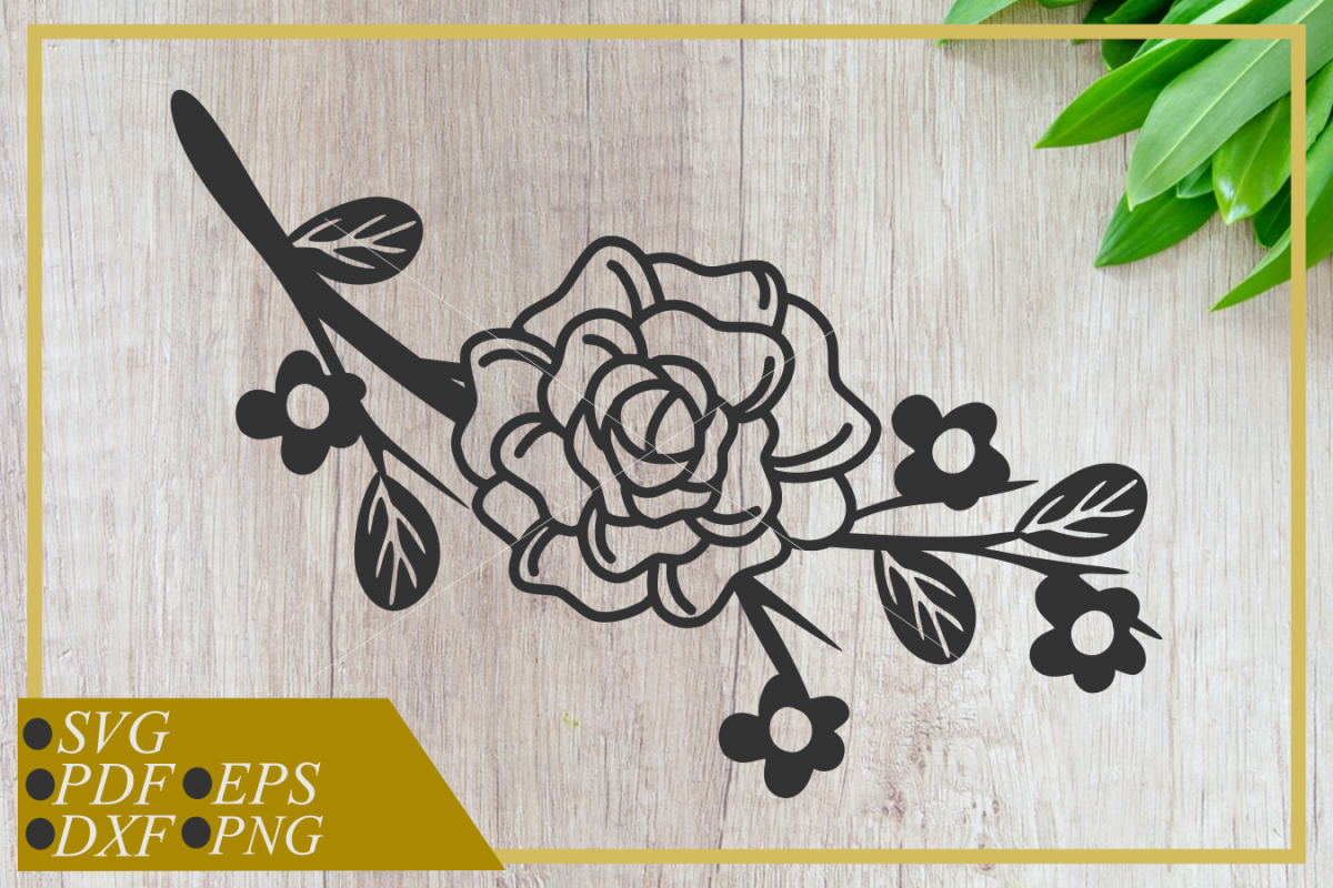 Roses svg, flowers with twigs, instant download, cut file example image 1