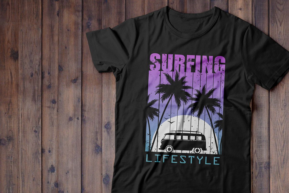 Night Surfing.Print for T-shirt example image 1