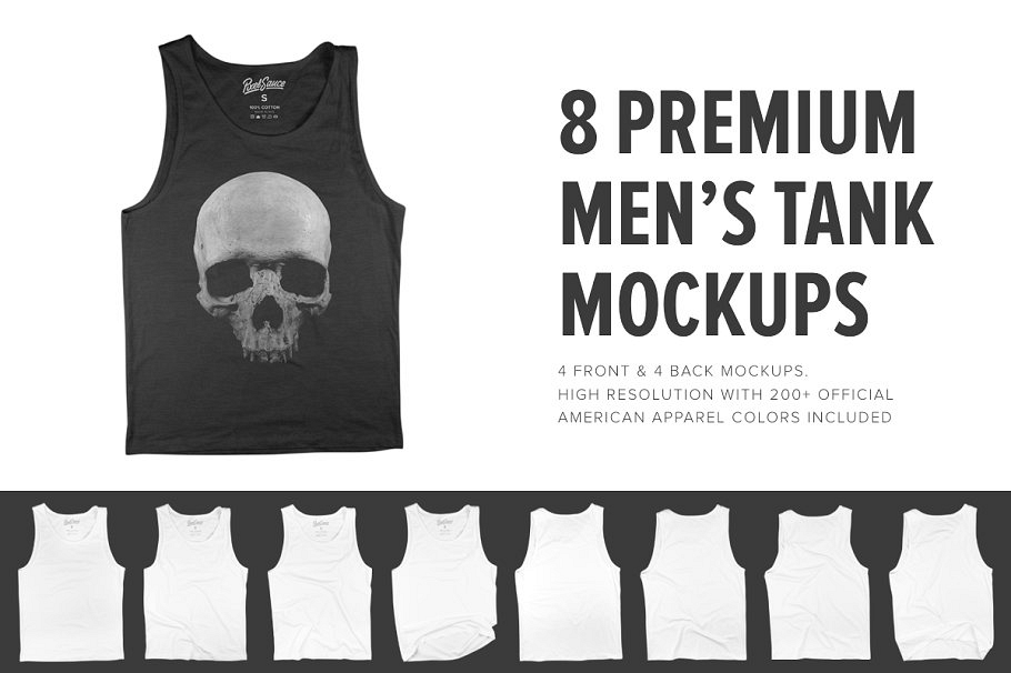 8 Premium Men's Tank Top Mockups example image 1