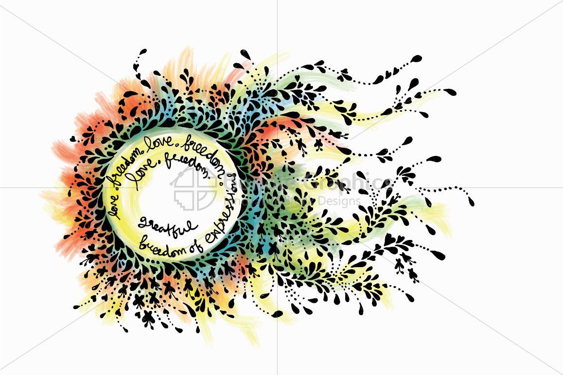 Love - Freedom - Expressions - Scribble Decorative Element example image 1