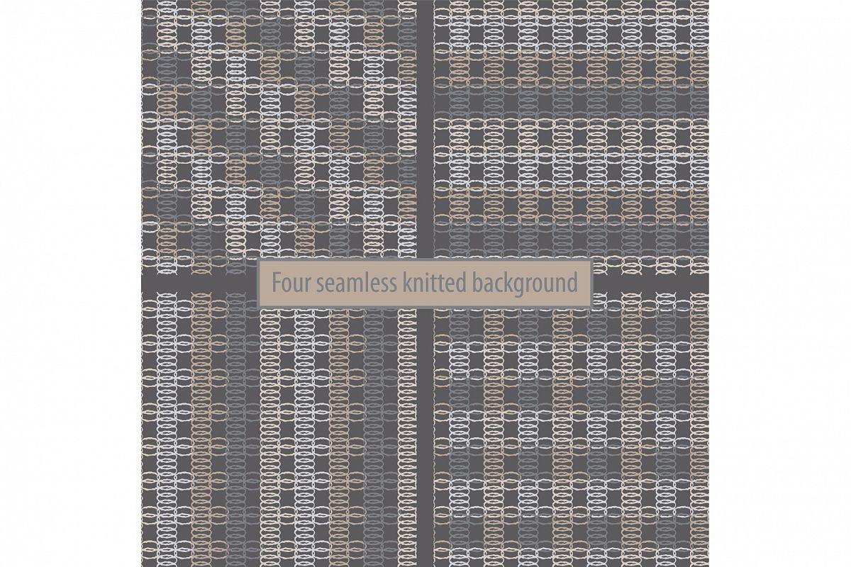 Set of four seamless knitted backgrounds. example image 1