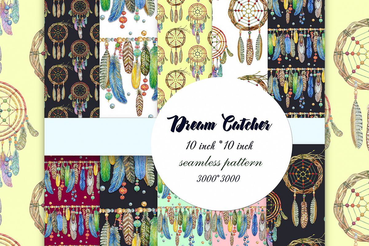 Dream hunters.Seamless patterns example image 1