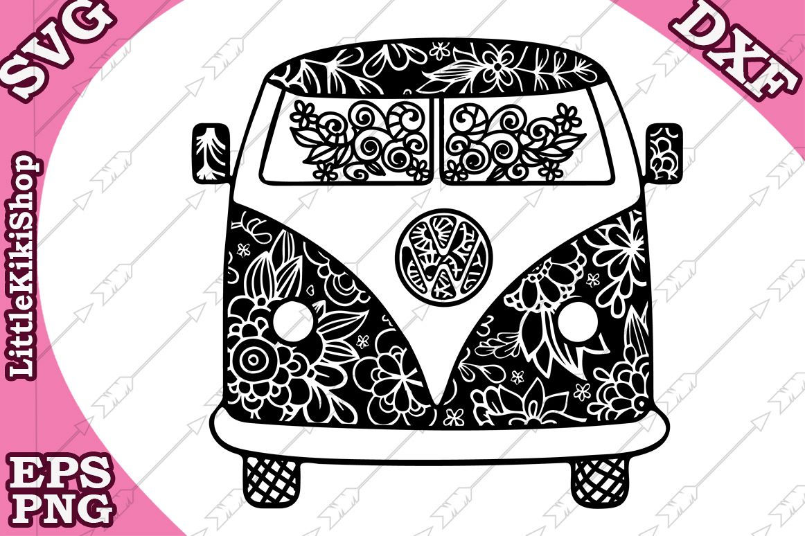 Download Zentangle Hippie Van Svg, Mandala Van Svg,, Zentagle Retro ...