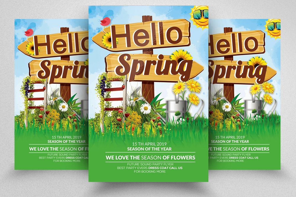 Hello Spring Flyer Template example image 1