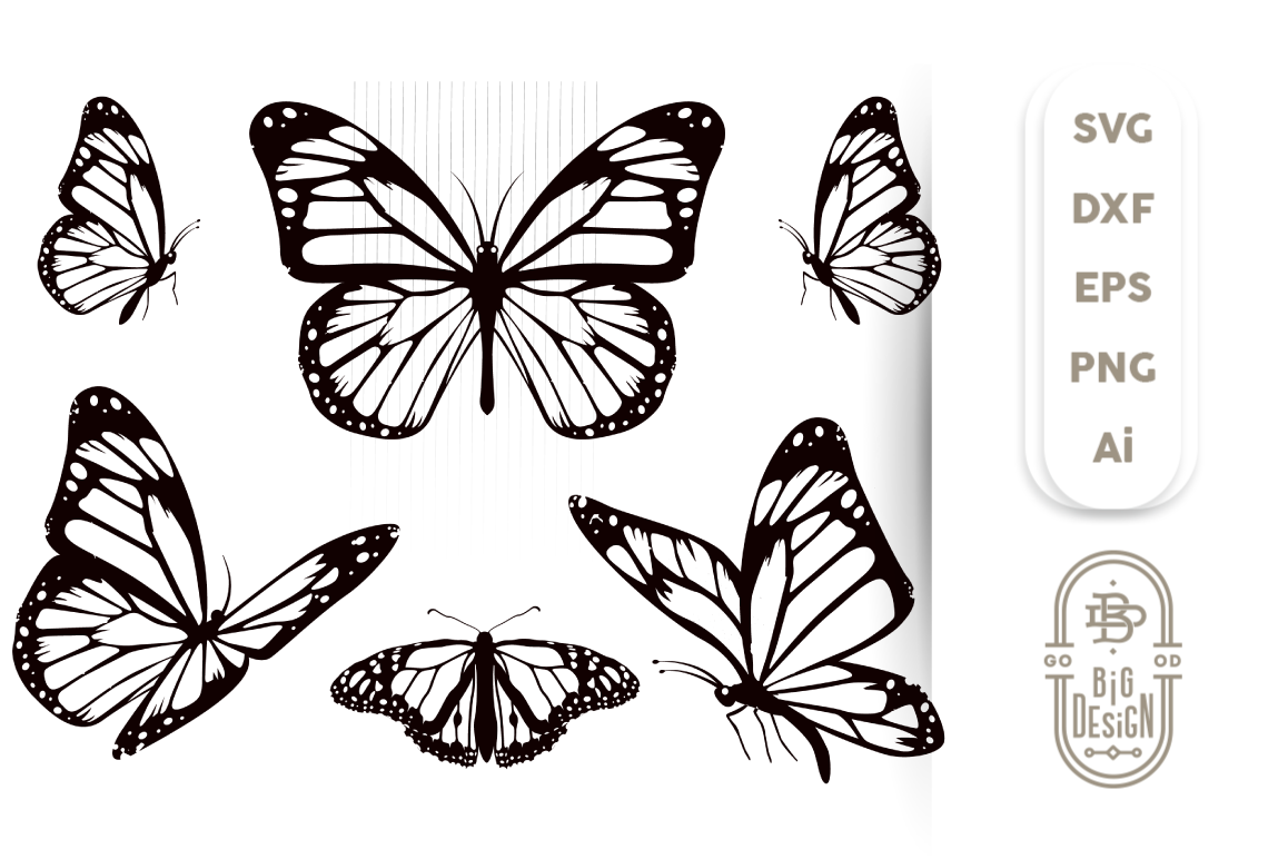 Butterfly Svg Bundle - 6 Monarch Butterfly Svg Cut Files