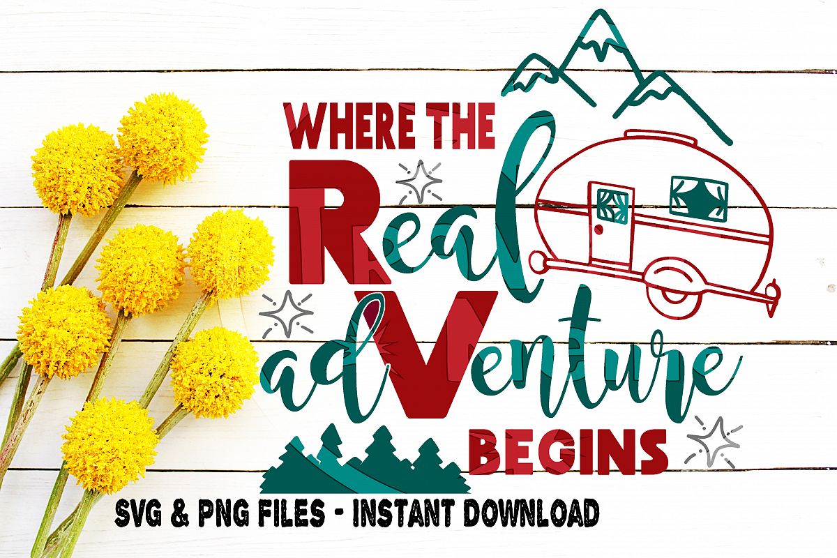 RV Svg, Where The Adventure Begins svg, Travel svg, Explore svg, RV Life svg, Camp svg, Vintage, Retro, Cut file for, Cricut, Silhouette example image 1