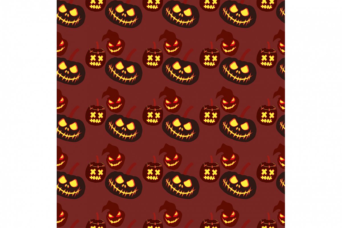 Seamless decorative vector background Happy Halloween. Print. Repeating background. Cloth design, wallpaper. example image 1
