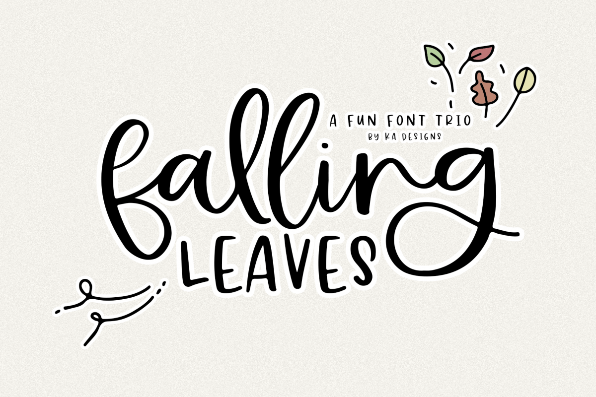 Falling Leaves - A Font Duo with Doodles example image 1