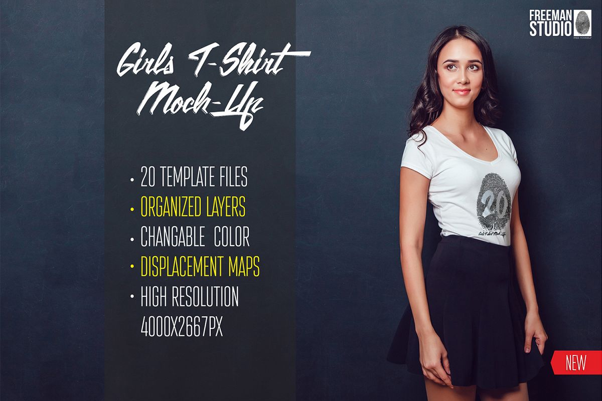 20 Top Girls T-Shirt Mock-Up example image 1