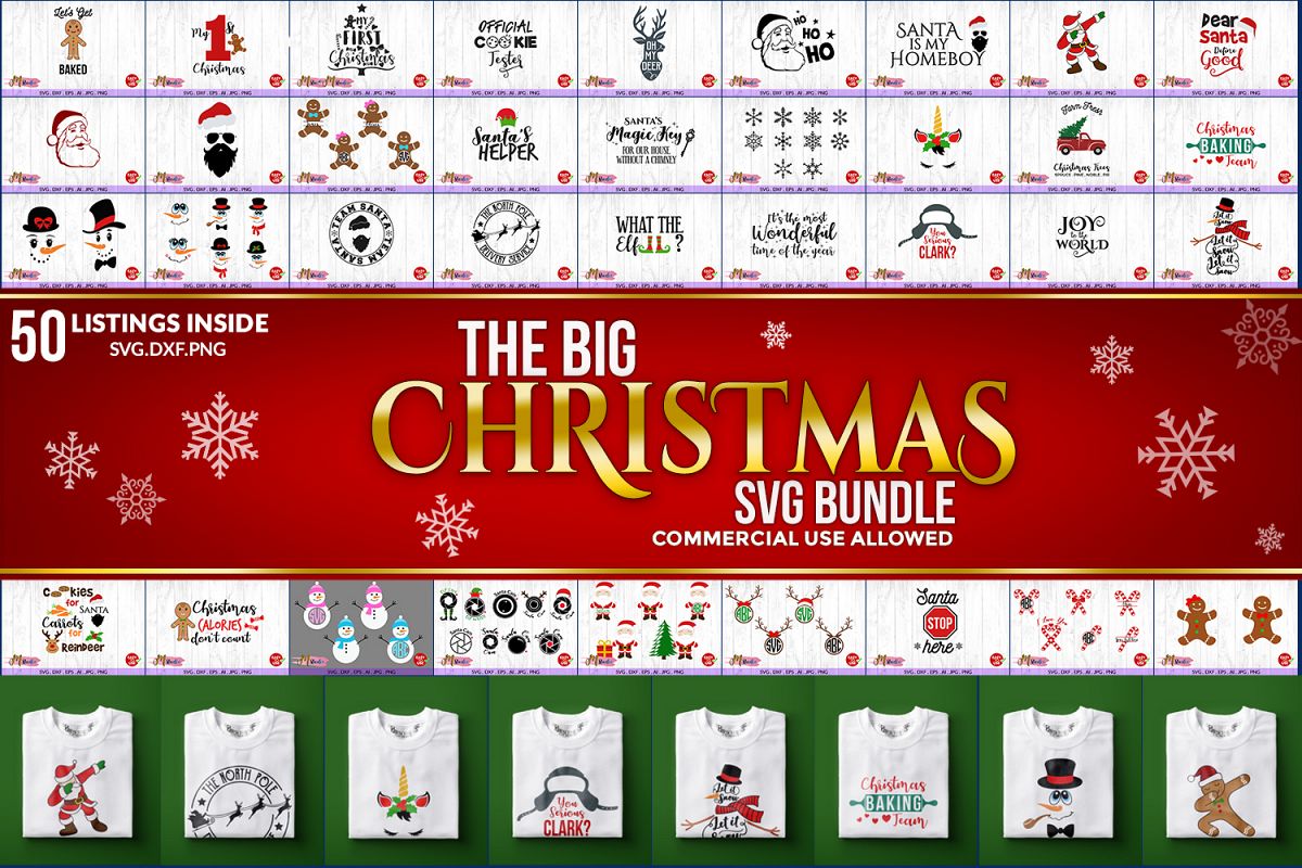 The big christmas svg bundle, Christmas SVG Cut File. example image 1