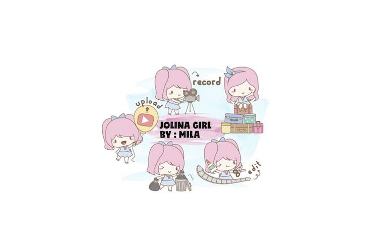 KAWAII GIRL JOLINA CLIPART BUNDLE PNG example image 1