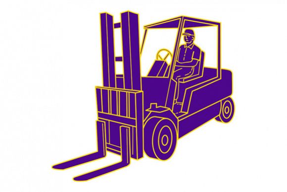 Forklift Truck Mono Line example image 1