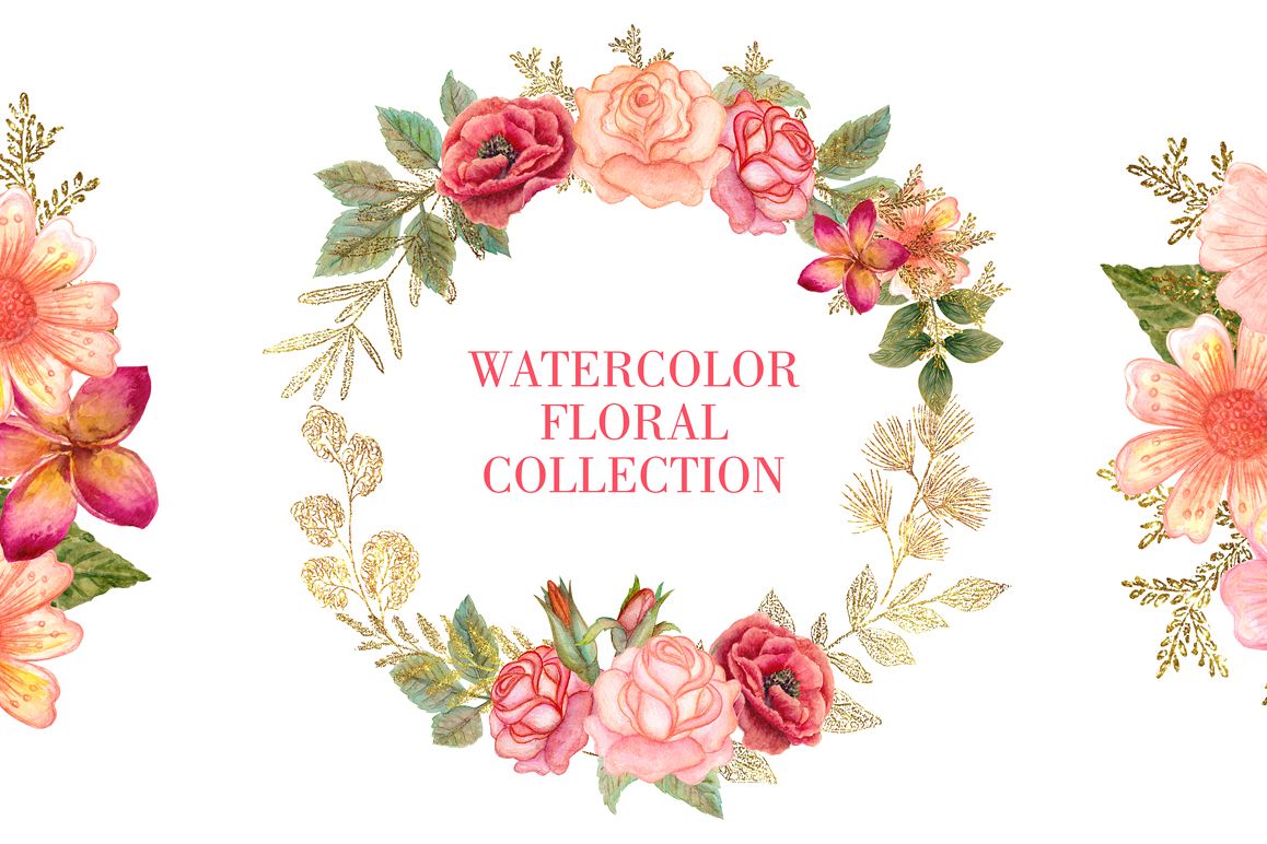 Watercolor floral collection example image 1