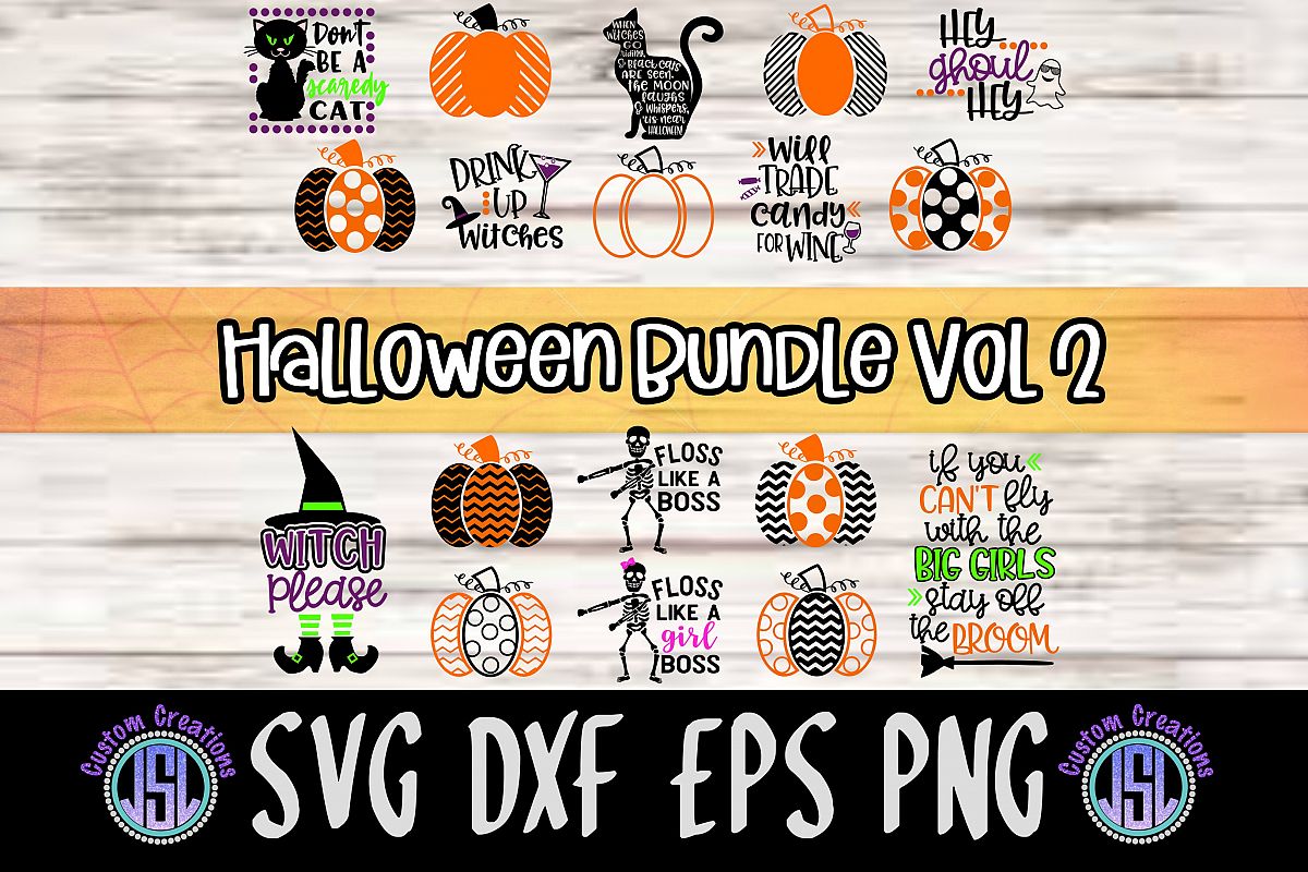 Halloween Bundle Set of 18 | Vol 2 | SVG DXF EPS PNG example image 1