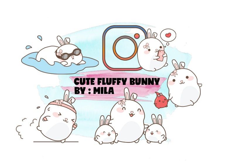 KAWAII BUNNY CLIPART BUNDLE PNG example image 1