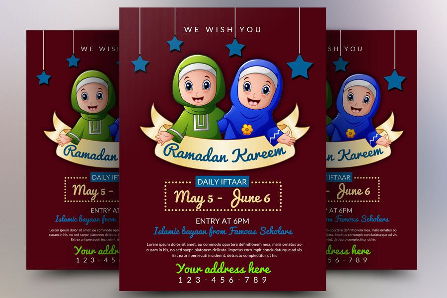 Ramadan Mubarik Flyer Template example image 1