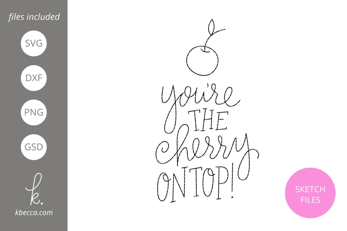 Foil Quill Sketch Cherry on Top SVG File example image 1