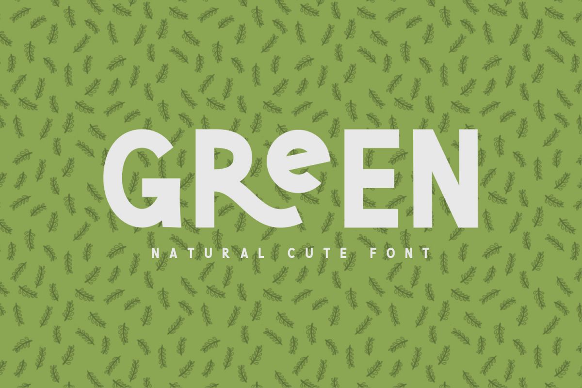 Green | Natural Cute Font example image 1