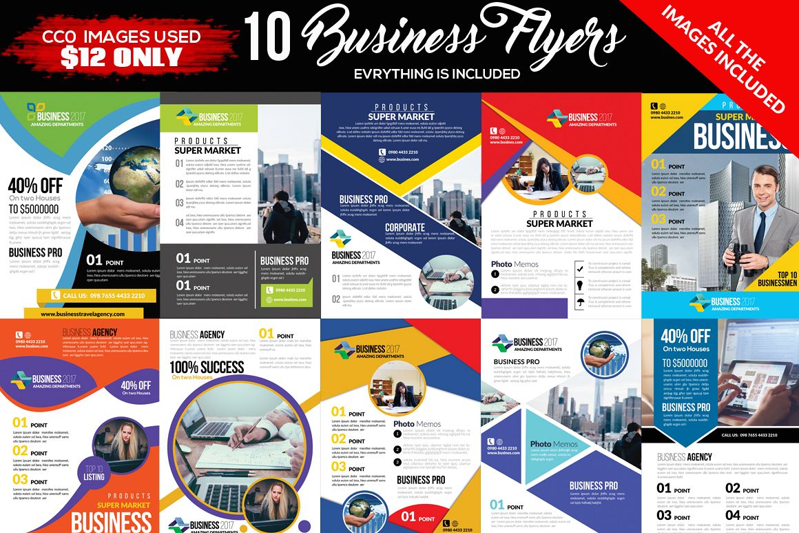 10 Multi Use Business Flyers Bundle example image 1