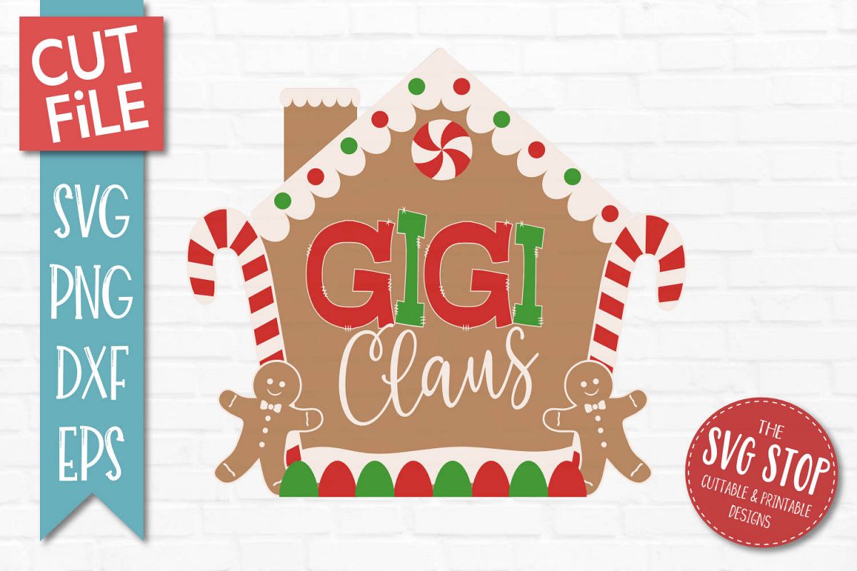 Gigi Claus Gingerbread Christmas SVG, PNG, DXF, EPS example image 1