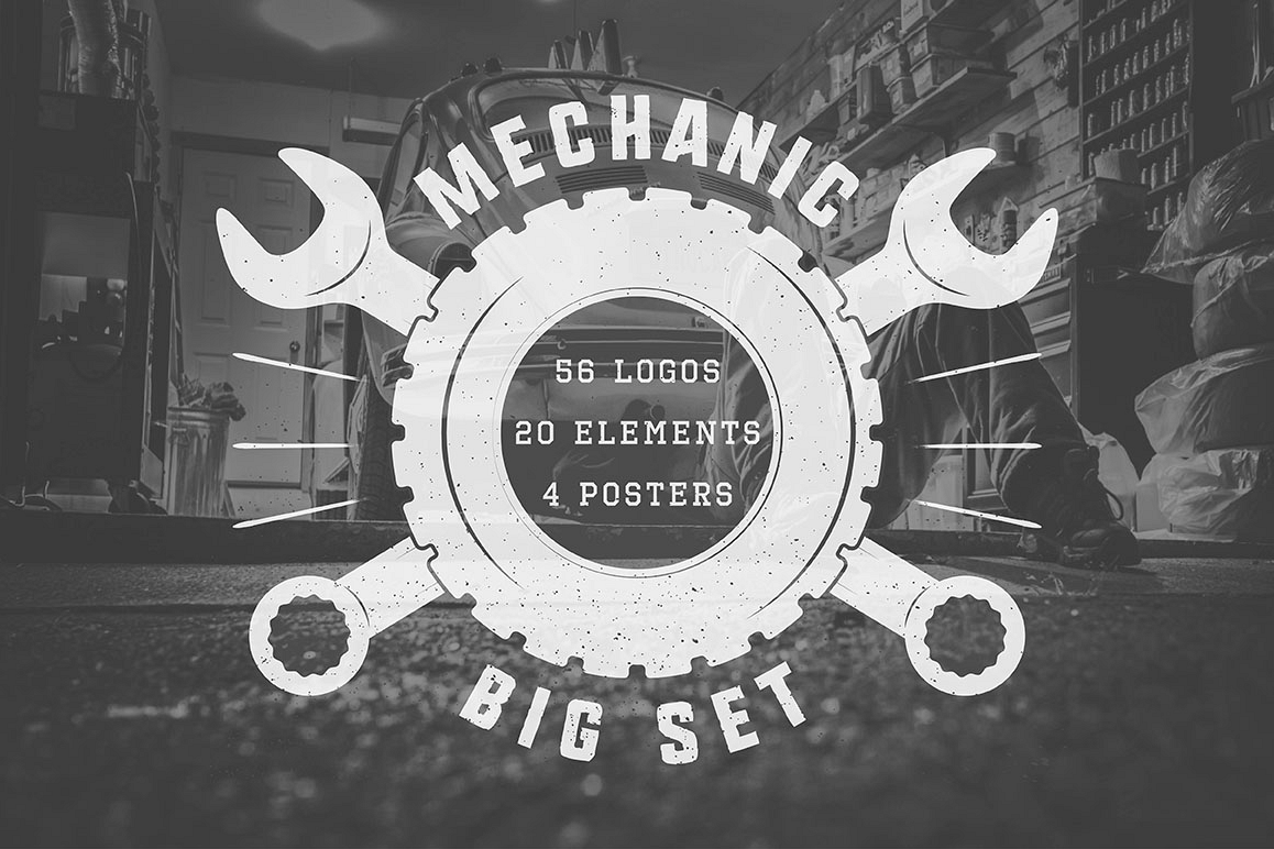 Mechanic and Car Repair Emblems Bundle example image 1