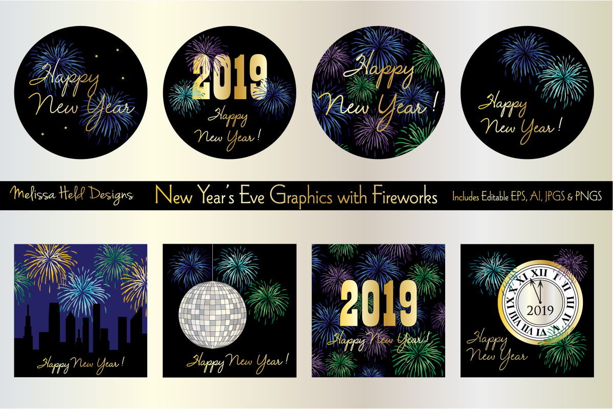 New Year's Eve Graphics with Fireworks example image 1