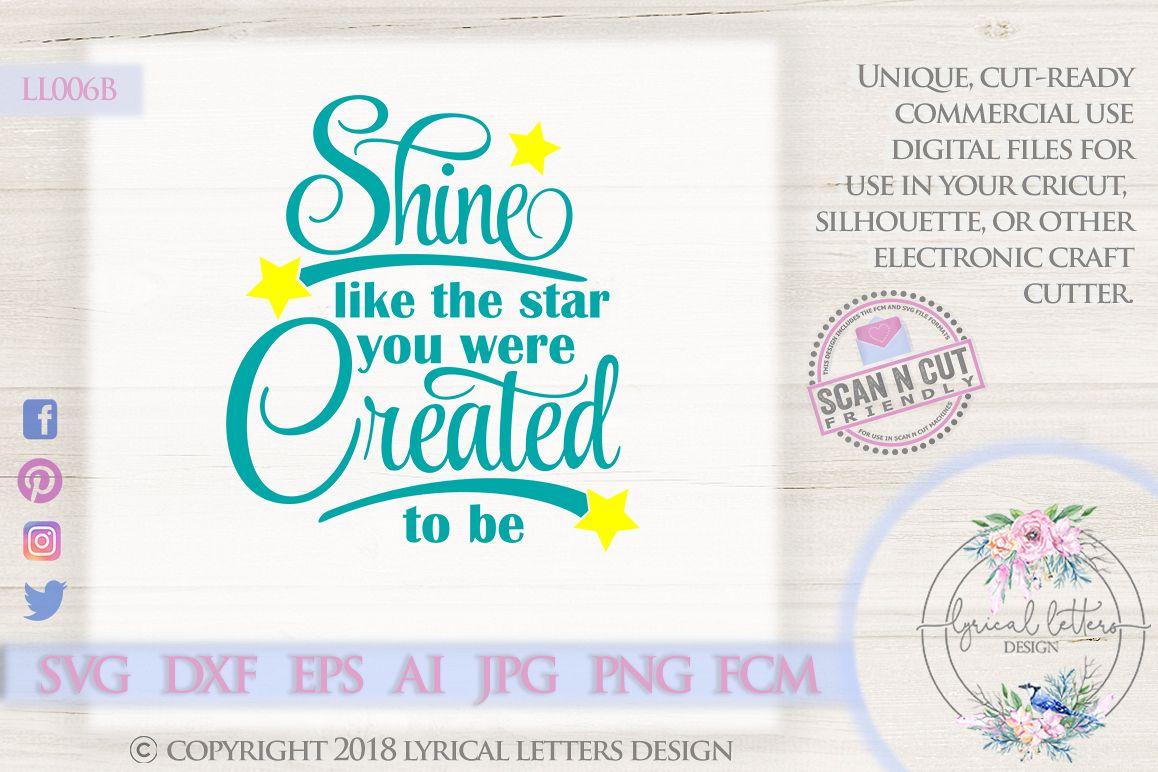 Shine Like the Star You Were Created To Be SVG DXF LL006B example image 1