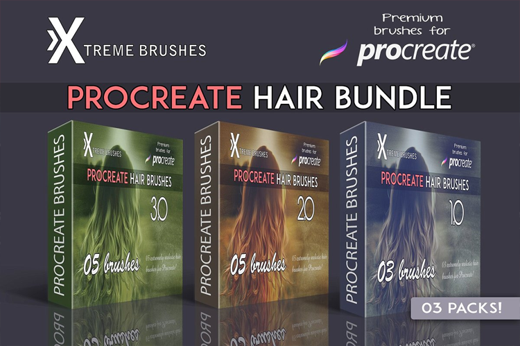Procreate Hair Bundle example image 1