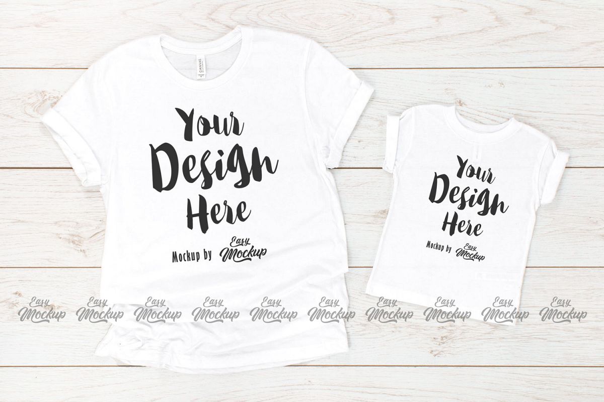 White Bella Canvas 3001 3001T MockUp example image 1