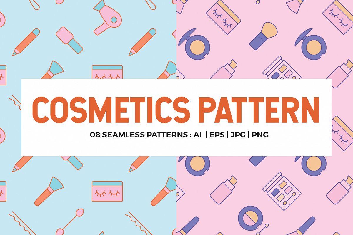 Cosmetics Seamless Patterns example image 1