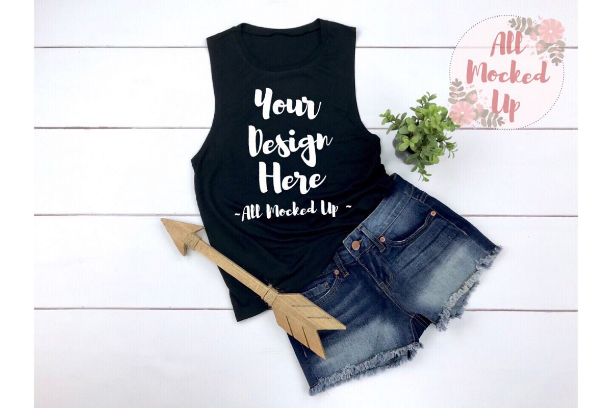 Bella Canvas 8803 BLACK Muscle Tank Mock Up 3/19 example image 1