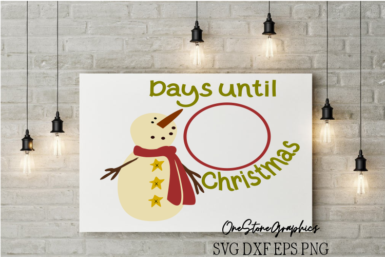 Days until Christmas with primitive snowman example image 1