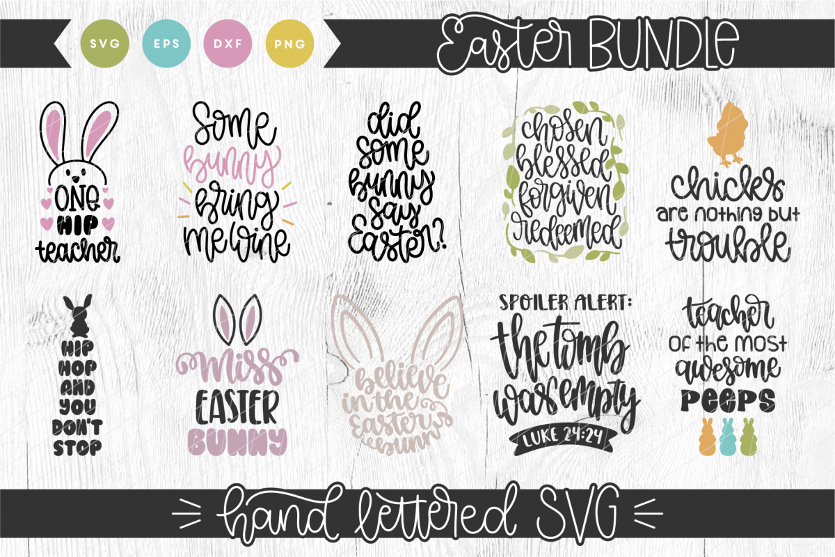 Easter Hand Lettered SVG Bundle example image 1