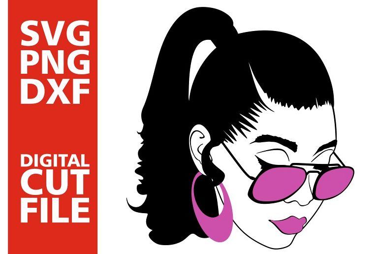 Download Black Woman with glasses svg, Afro girl svg, Ponytail Hair