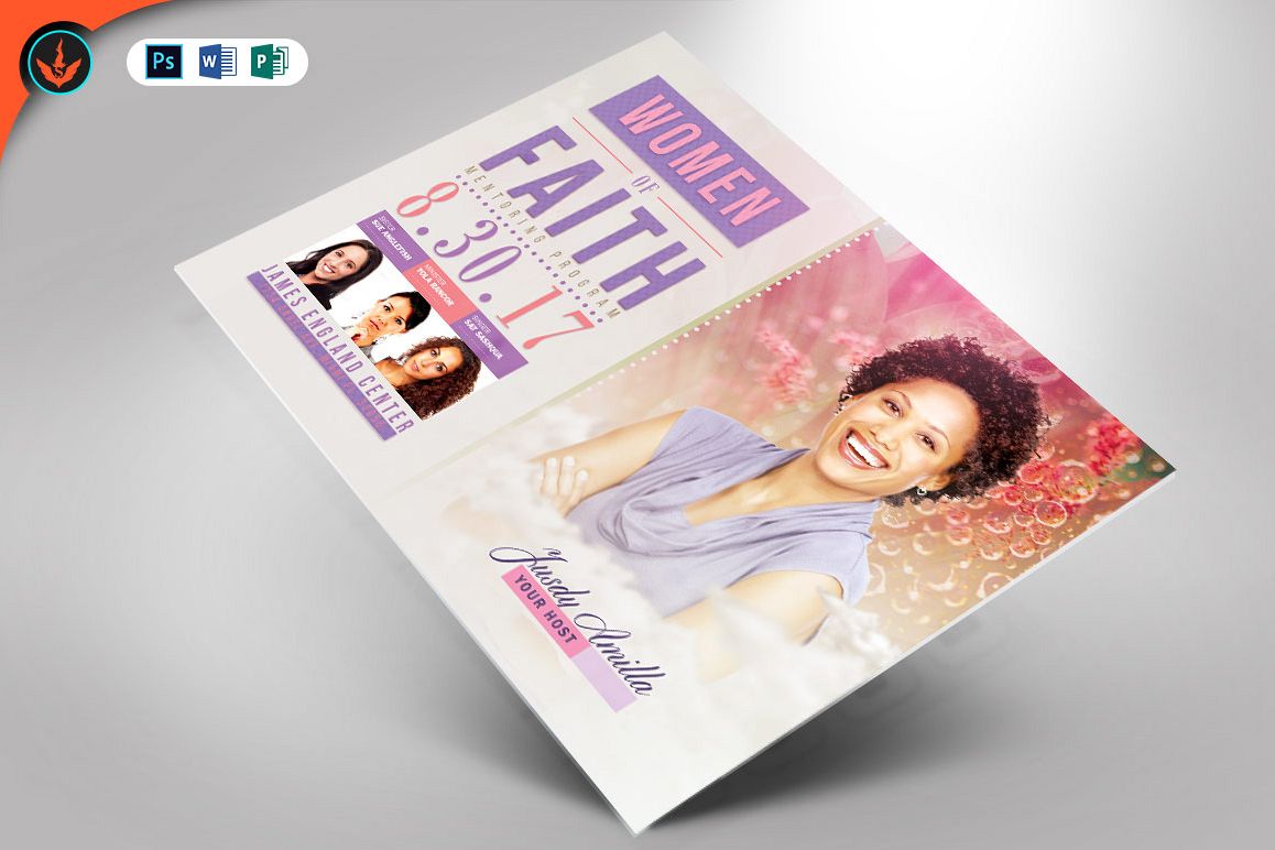 Women of Faith Conference Flyer Photoshop Template example image 1