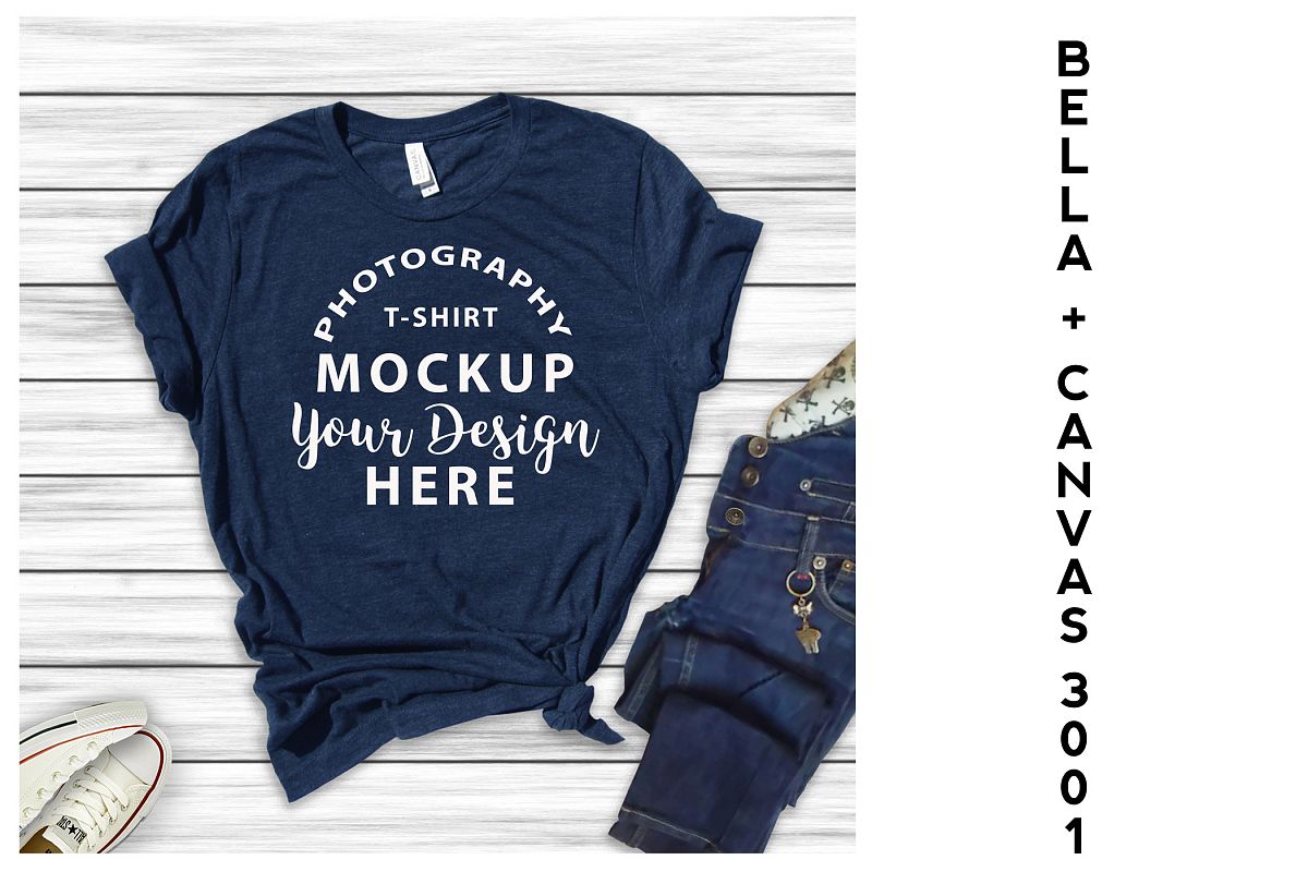 Bella Canvas 3001 All Heather T-shirts 16 mock-ups Bundle example image 1