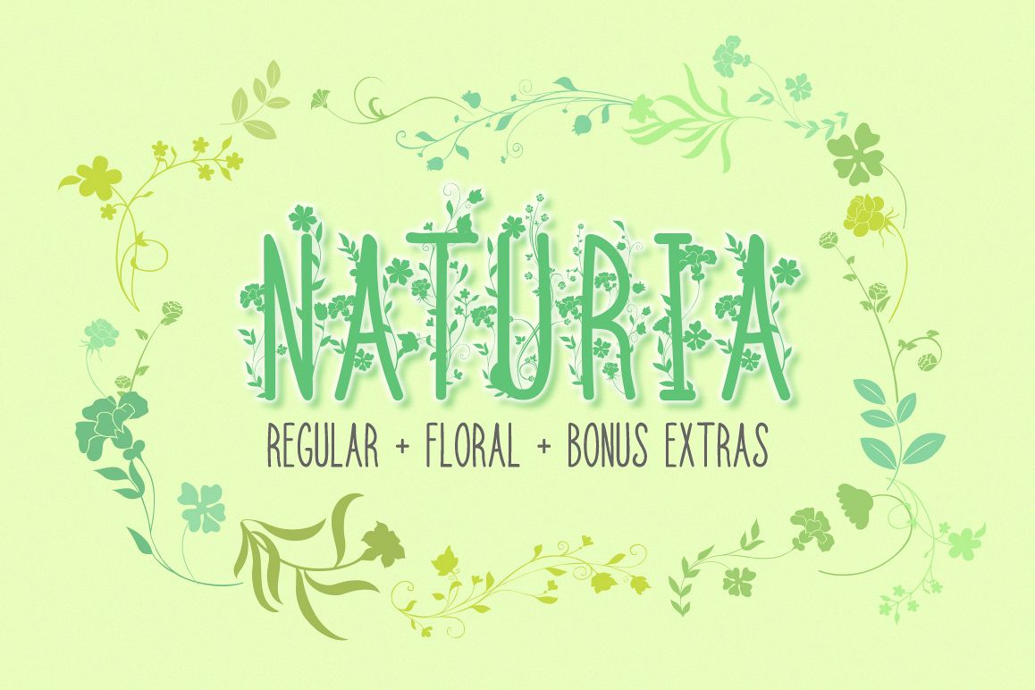 Naturia Floral Font & Bonus Extras example image 1