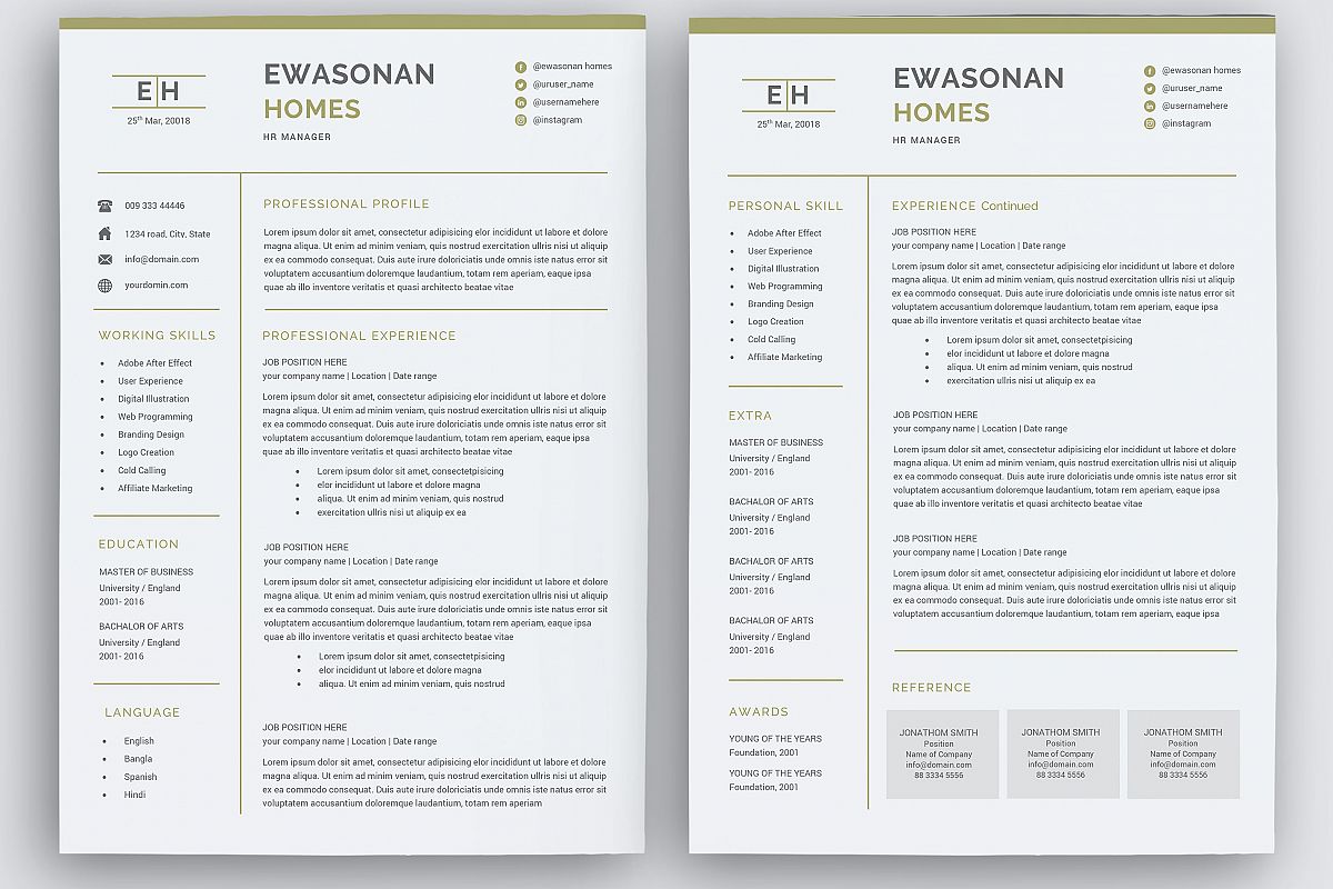 3 Page Resume Template