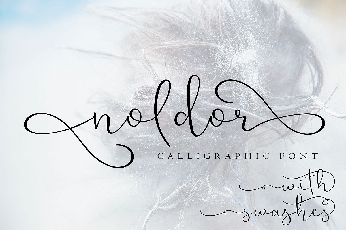 Noldor - calligraphy font with swashes example image 1