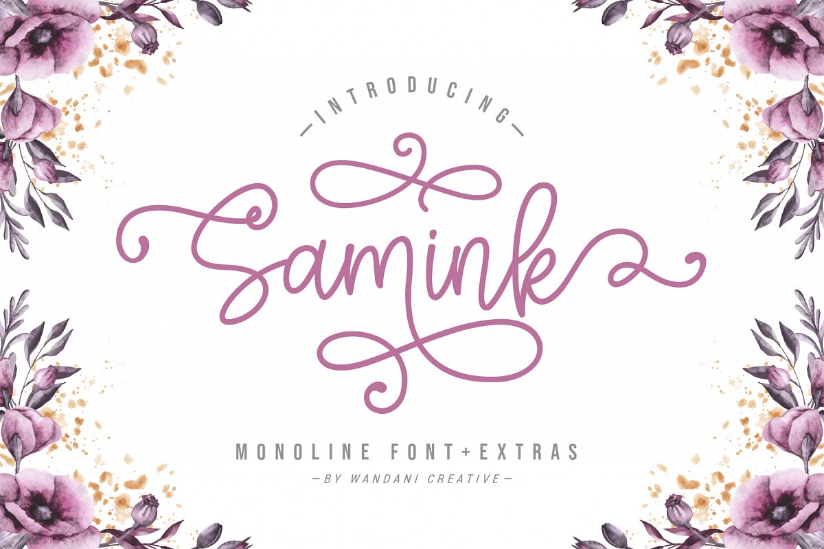 Samink Monoline font & Extras example image 1